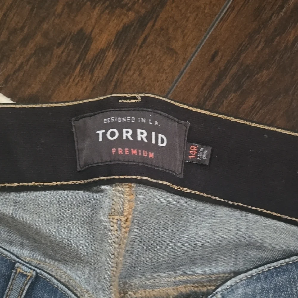Torrid Blue Skinny Distressed Jeans - Picture 2 of 3